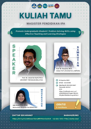 Program Studi Magister Pendidikan IPA Selenggarakan Visiting Lecture Bersama Prof. Dr. Johari bin Surif, Ph.D. dari Universiti Teknologi Malaysia Image 1