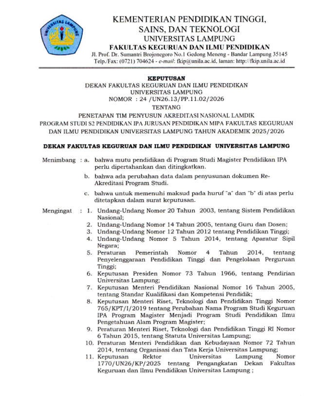 Program Studi Magister Pendidikan IPA Matangkan Persiapan Penyusunan Dokumen LAMDIK 3.0 Menuju Predikat Unggul Image 34