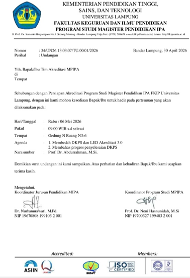 Program Studi Magister Pendidikan IPA Matangkan Persiapan Penyusunan Dokumen LAMDIK 3.0 Menuju Predikat Unggul Image 36