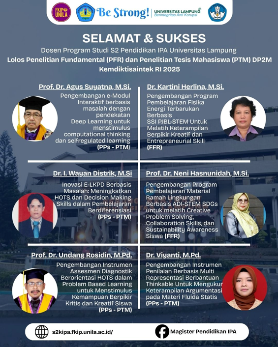 Dosen Magister Pendidikan IPA Universitas Lampung Raih Pendanaan Penelitian Kemdiktisaintek Tahun 2025 Image 6